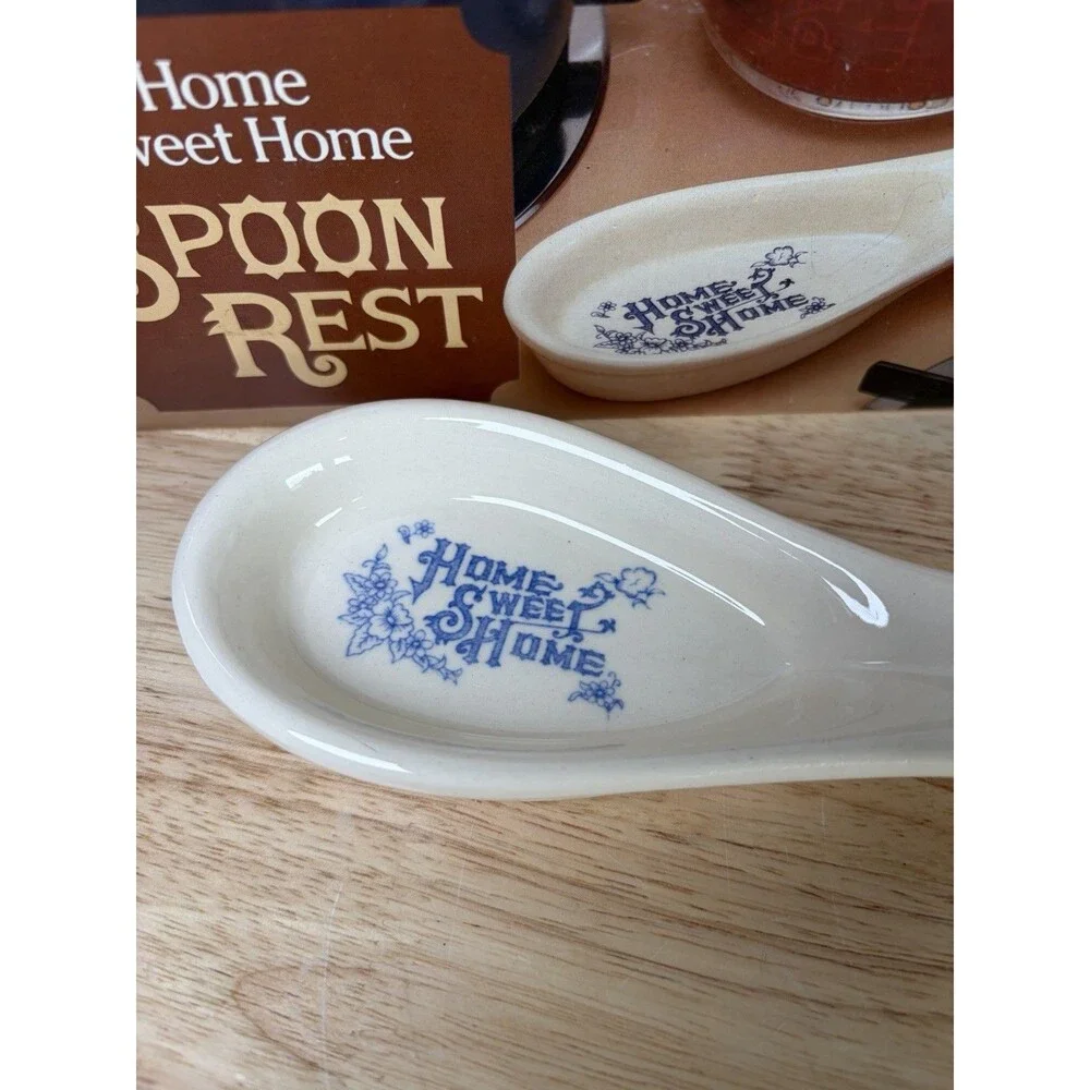 Ceramic Home Sweet Home Spoon Rest Cottagecore New In Box 9”